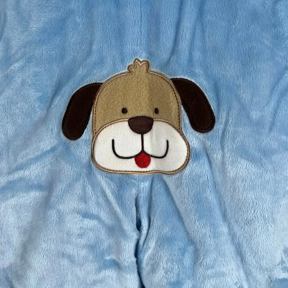 CARTER'S Baby Boy Puppy Pram Coveralls Snowsuit Bunting in Light Blue Sz 6-9 mo.